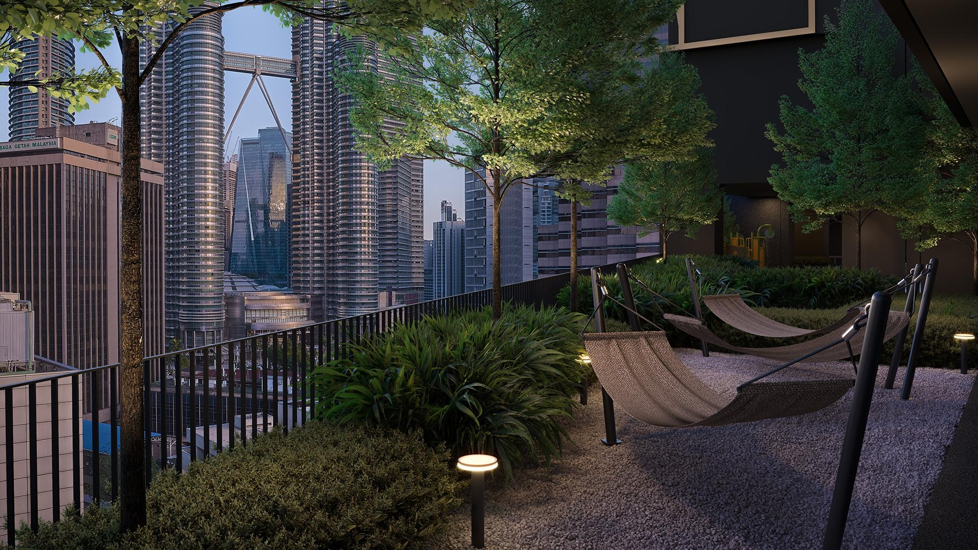 Divine KLCC luxury serviced residence with panoramic KLCC skyline view and jacuzzi facility